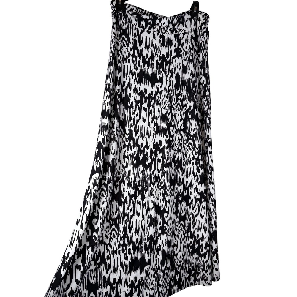 LDLA Womens Black‎ White Ikat Abstract Print Maxi Skirt Size M Made in USA Boho
